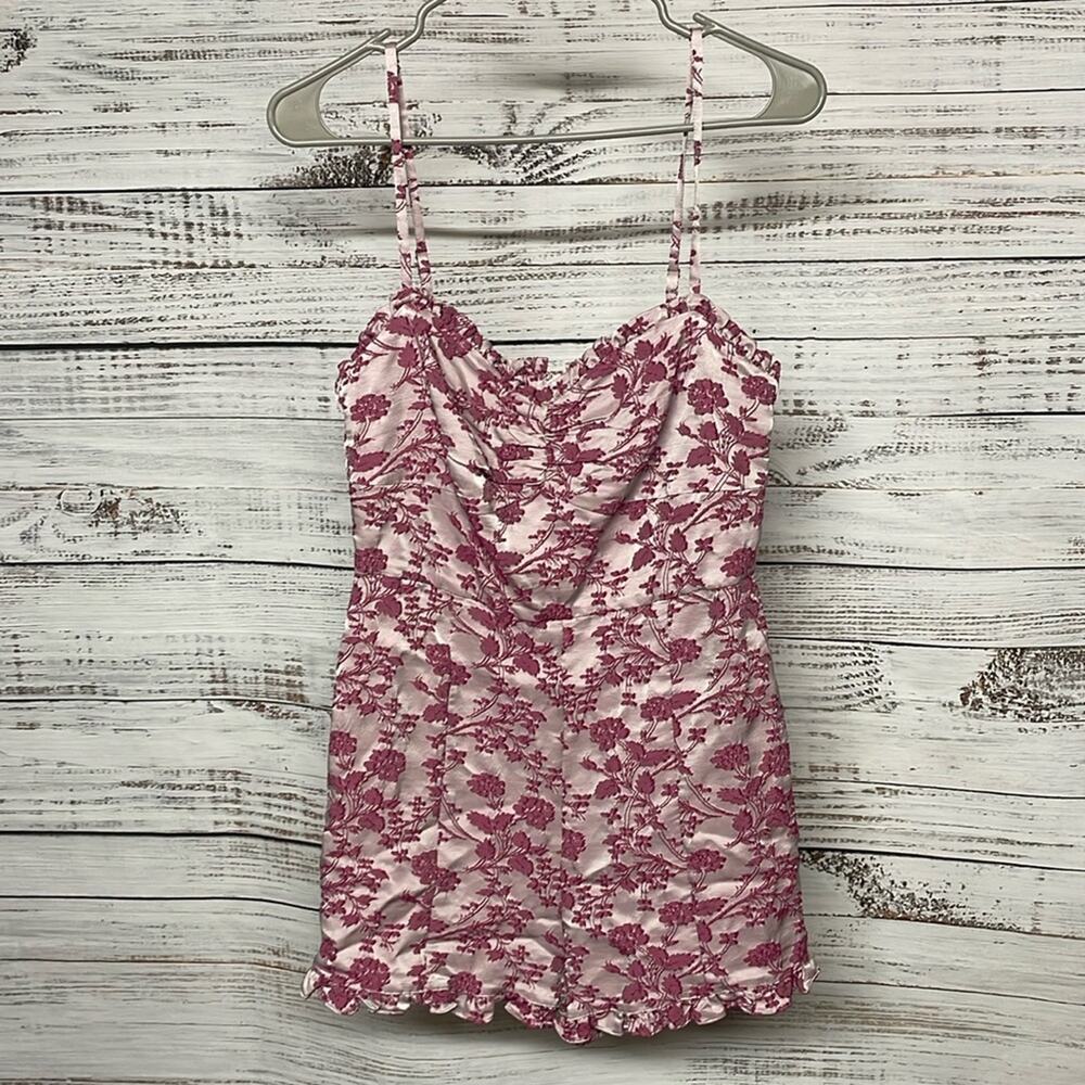 Likely Highland Romper Pink Brocade Size 10 - Picture 2 of 6